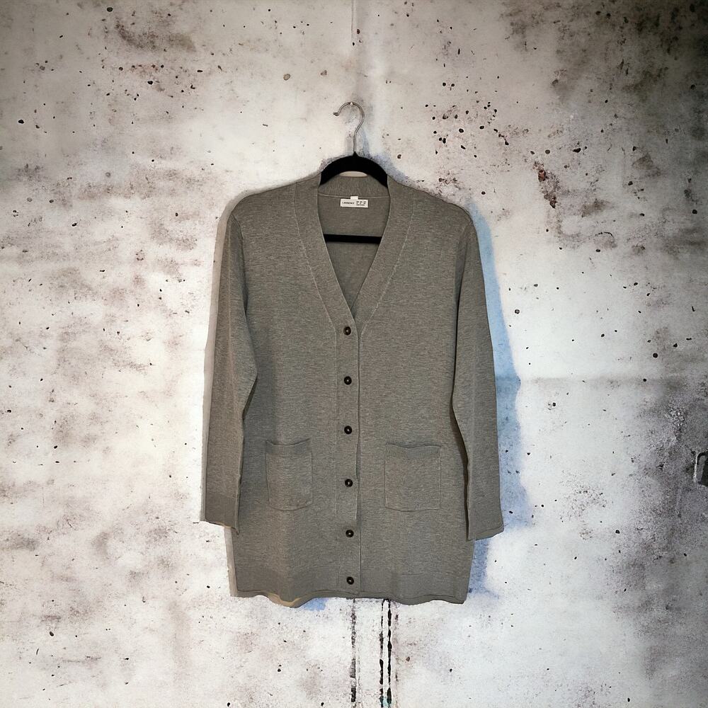 Grey Button Front Cardigan with Pockets Women's size XL